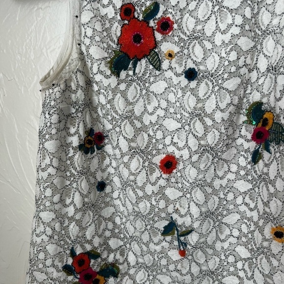 Anthropologie Maeve Macie lace embroidered beaded sleeveless top▪️size 0 - Picture 4 of 10